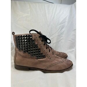 Sam Edelman brown brogue ankle‎ stud boots size 8